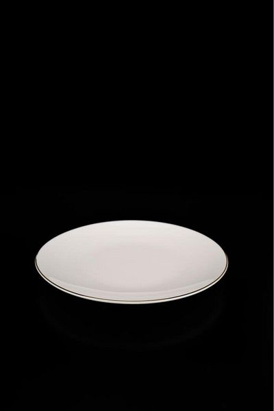 Digithome Lombardino - 20 cm Wide Minimalist Modern Gold Porcelain Cake Plate