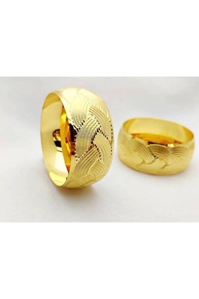 barisiva gold 22 Ayar Altın Kaplama Kadın 4 Cm Eninde Bilezik Modeli 1 Adet F...