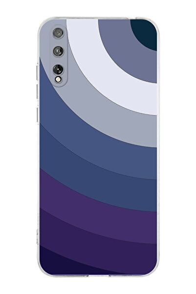 PrintiFy Huawei Psmart S Uyumlu Kamera Korumalı Renk Cümbüşü E Tasarımlı Şeffaf Silikon Kılıf