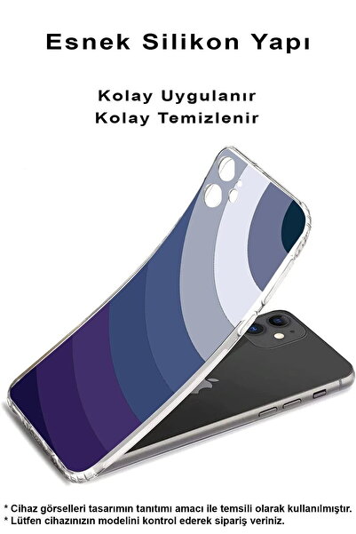 PrintiFy Xiaomi Redmi Note 11R Uyumlu Kamera Korumalı Renk Cümbüşü E Tasarımlı Şeffaf Kılıf