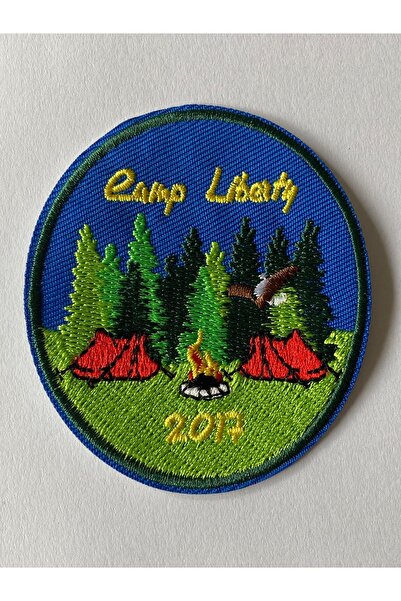 StüdyoÜmitTişört OUTDOOR,Doğa,Camping,Camp Liberty Patch,Peç,Arma,Kot Yaması