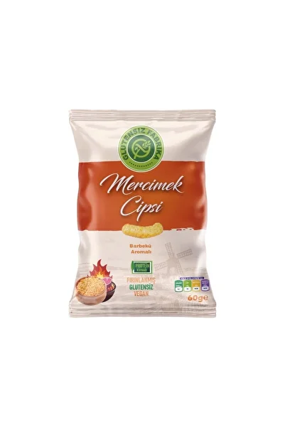 GLUTENSİZ FABRİKA Barbecue Sauce Lentil Chips 60 g X 3 Pack (Gluten Free & Vegan)