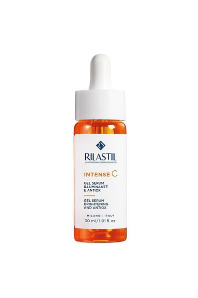 Rilastil Intensiv – Aktivierendes und feuchtigkeitsspendendes Gel-Hautserum mit Vitamin-C-Behälter, 30 ml