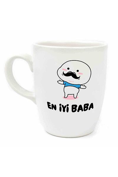 PALTO TASARIM Cream Colored Best Oval Mug for Dad - Gift Ceramic Mug