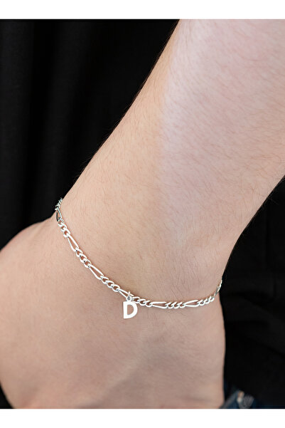 Dkmn Silver 925 AYAR GÜMÜŞ KİŞİSELLEŞTİRİLMİŞ FİGARO ZİNCİR HARF BİLEKLİK