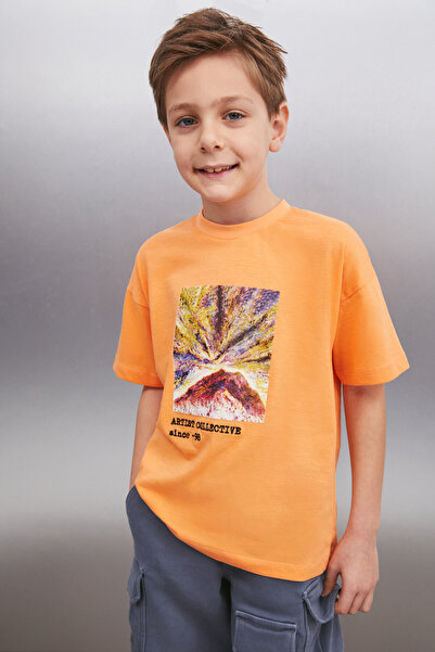 GRIMELANGE Ανδρικό μπλουζάκι σομόν χρώματος FERGUS