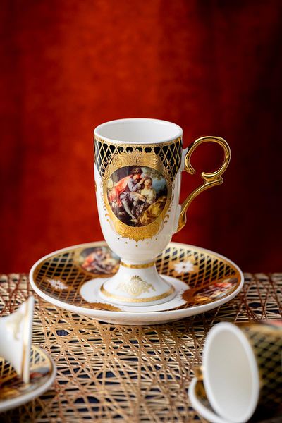 ACAR Barock 6-Person Coffee Cup Set - 90 ml Porcelain