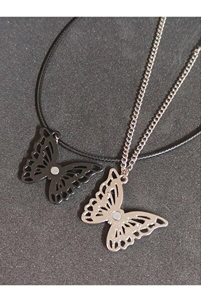 İYİ MODA 2 Adet Mıknatıslı Birleşen Kelebek Best Friends Kolye