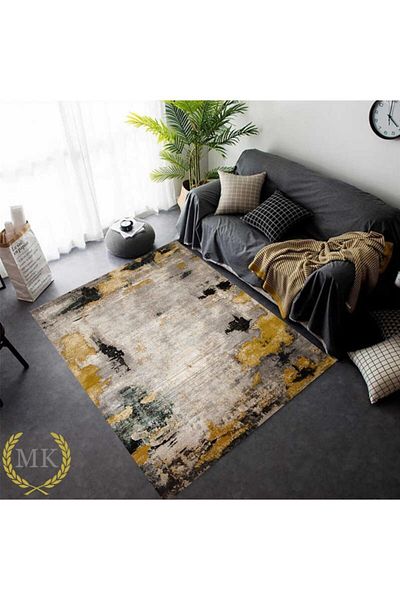 MEKA TEKSTİL Yellow Jet Model Elastic Carpet Cover