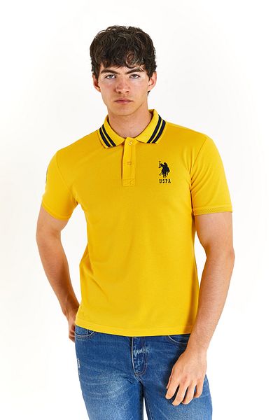 U.S. Polo Assn. ΒΑΣΗ. POLO ASSN. Λεπτομερές μπλουζάκι με υφαντό γιακά