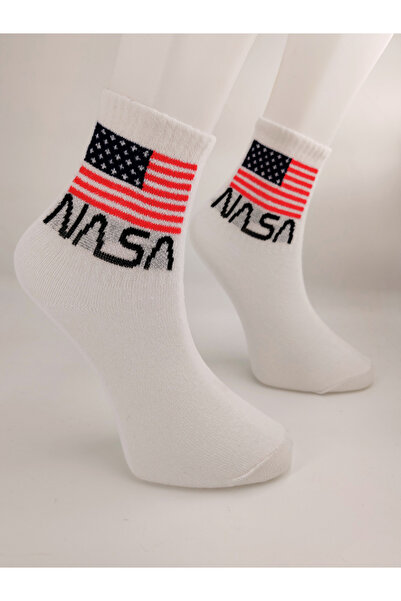 Shuttle Park Унісекс білі шкарпетки з малюнком NASA, стиль Comics Fashion