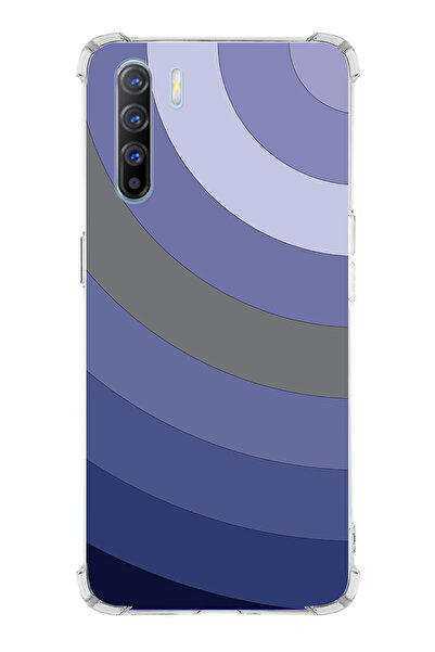 PrintiFy Oppo Reno 3 Uyumlu Köşe Korumalı Renk Cümbüşü D Tasarımlı Şeffaf Sil...