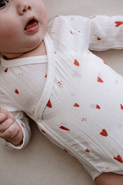 TBA COLLECTION Müslin Kruvaze Body  | Red Hearts
