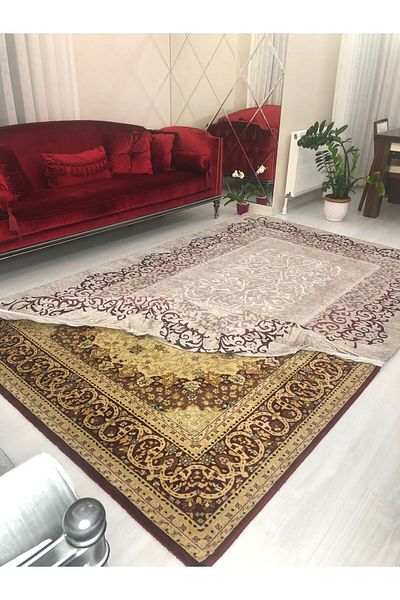 MEKA TEKSTİL DAMSON Model Silk Velvet Elastic Carpet Cover/Cover