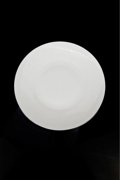 Digithome Lombardino Black Minimalist Porcelain Serving Plate - 25 Cm