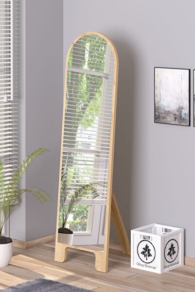 OlcayAksesuar Sonomo 150X43 cm Ayaklı Tek Kubbeli Salon Antre Çocuk Odası Banyo WC Yatak Odası Boy Aynası