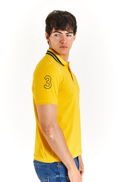 U.S. Polo Assn. ΒΑΣΗ. POLO ASSN. Λεπτομερές μπλουζάκι με υφαντό γιακά