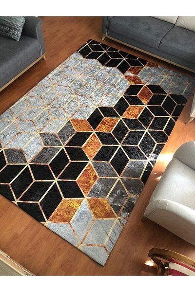 MEKA TEKSTİL Original Pyramid Model Silk Velvet Elastic Carpet Cover