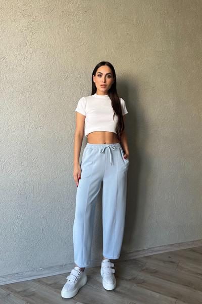 Seda Yalçın Atelier Сині шаровари з еластичним поясом