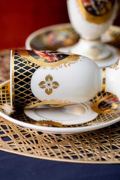 ACAR Barock 6-Person Coffee Cup Set - 90 ml Porcelain