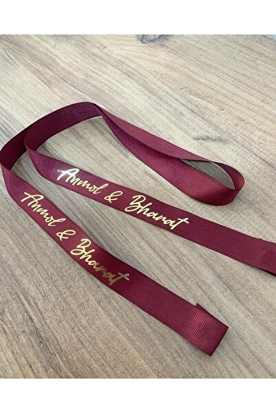 Renna Bordo Renk Nişan, Söz Için Yüzük Kurdelesi Altın & Gümüş (isteğe Göre) ...