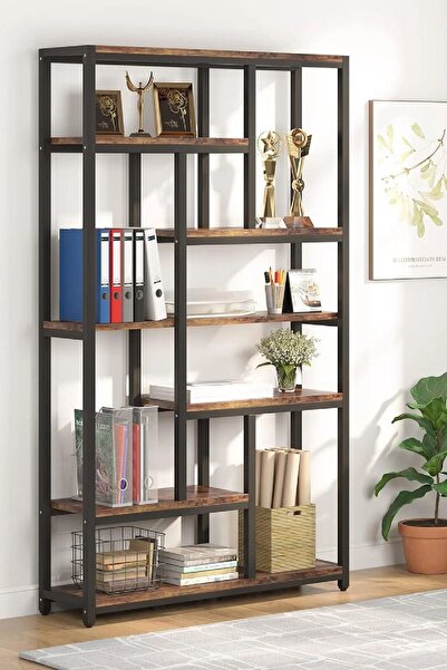 TOLIAHOME 7 Katlı Metal Kitaplık Aksesuar Rafı Çok Amaçlı Raf