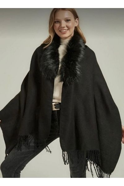 tahiroğlu deri 1987 Women's Shoulder Shawl - Genuine Fur