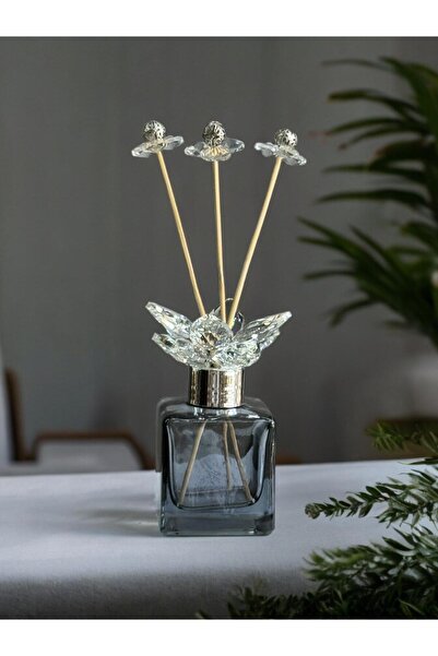 ArzzHome Kristal Cam Koku Şişesi Füme Gümüş