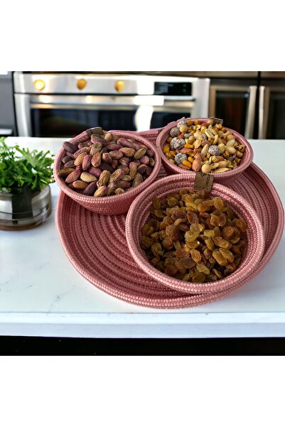 ModaCardin Набір з 3-х джутових кошиків для подачі печива та кондитерських виробів - з підносом