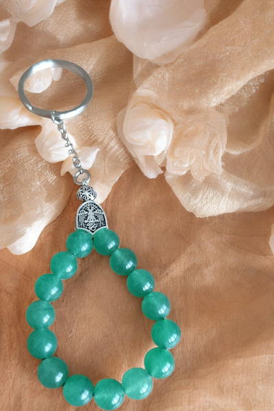 MGA DOĞAL TAŞ Piatra Aventurin - Model Breloc Tesbih Natural, Material Oțel, Piatra Naturală Autentică