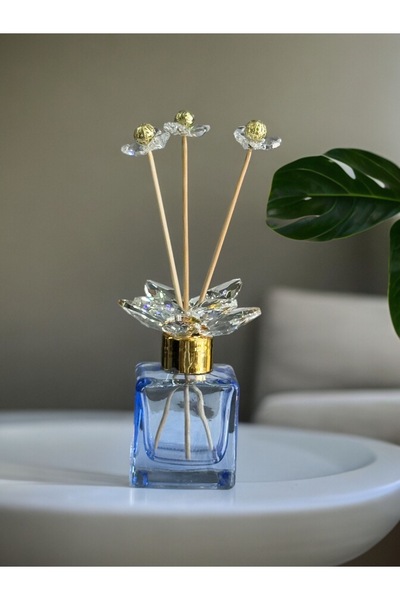 ArzzHome Kristal Cam Koku Şişesi Mavi Gold