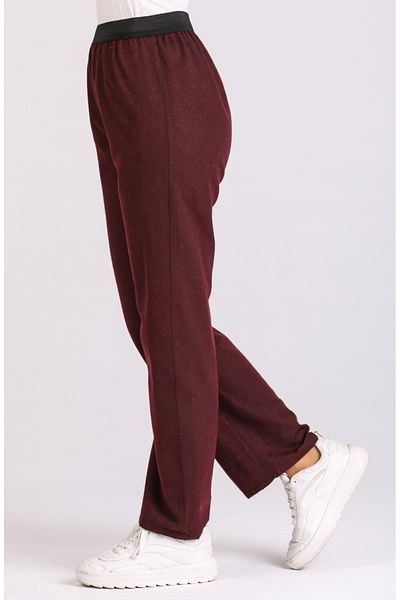 sefamerve Burgundy Women's Wool Viscose Hiking Pants