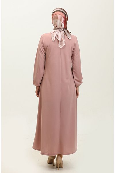 sefamerve Elastisches Kleid mit getrockneten Rosenärmeln – 0650-05