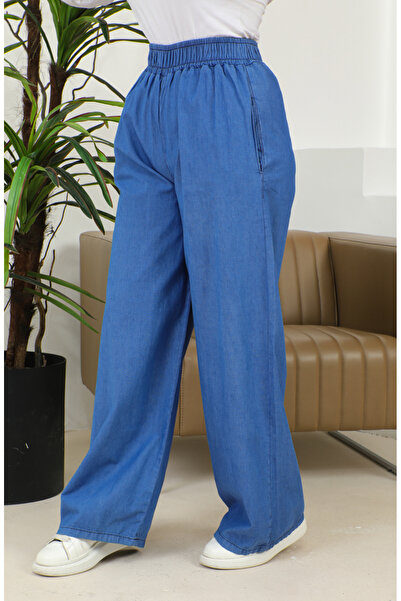 sefamerve جينز أزرق - ساق واسعة، خصر مطاطي 3291-01