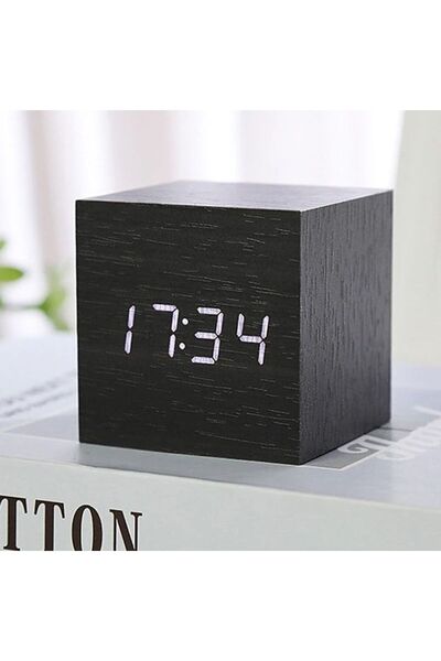 Sensoria Ahşap Görünümlü Sese Duyarlı Çocuk Odası Ofis Alarmlı Takvimli Dijit...