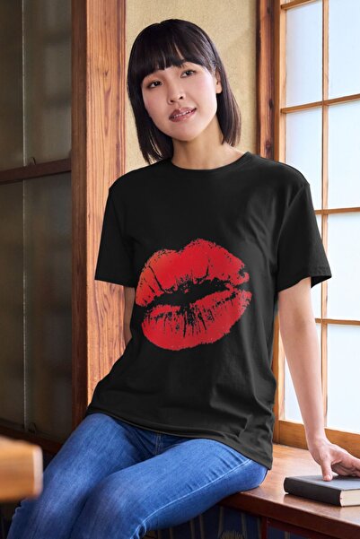 JoneBase Kiss Printed Unisex Oversize Cotton T-shirt - Short Sleeve