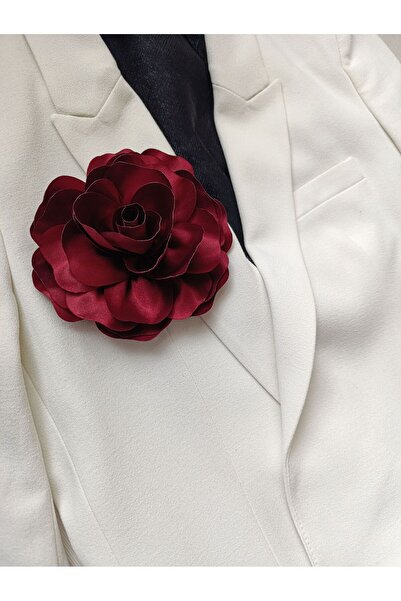 MutluBiDünya Vintage 15 cm Maxi Boy Saten Gül Broş