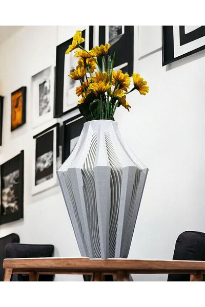 CESTOPİENO Βάζο Walo White Bioplastics - 14x14x20 cm