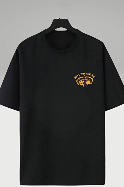 JoneBase تي شيرت قطني كبير الحجم مطبوع عليه القوات الخاصة للجنسين