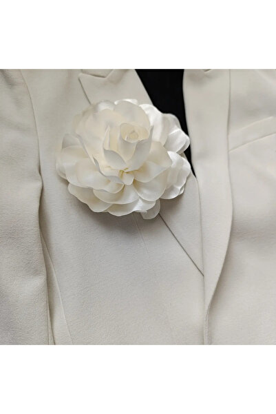 MutluBiDünya Vintage 15 cm Maxi Boy Saten Gül Broş