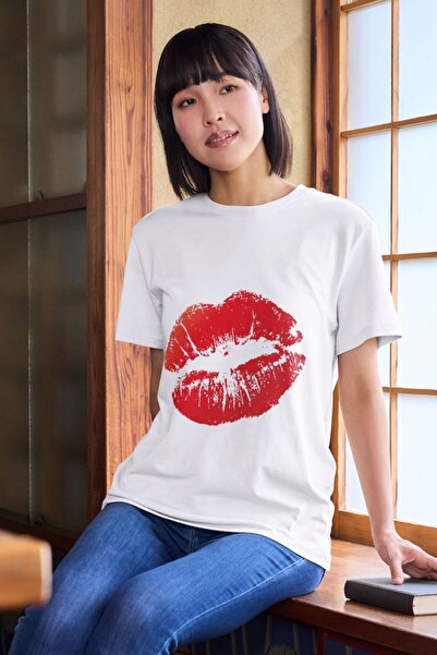 JoneBase Kiss Printed Unisex Oversize Cotton T-shirt - Short Sleeve