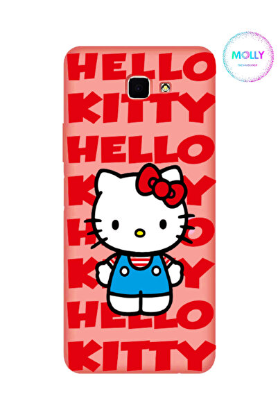 Molly Samsung Galaxy J7 Prime İçin Pembe Hello Kitty Desenli Silikon Kılıf