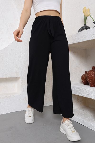 Arvin Pantaloni de vară cu talie elastică, albastru închis, cu picioare largi, oversize bleumarin