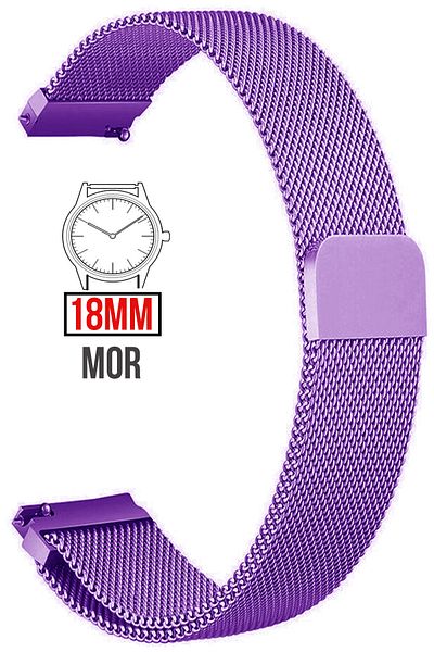 COBRA سوار ساعة معدني متوافق مع Fossil-Welder-Casio-Seiko-Omega-Armani مقاس 18 مم - مغناطيسي Mıksr18