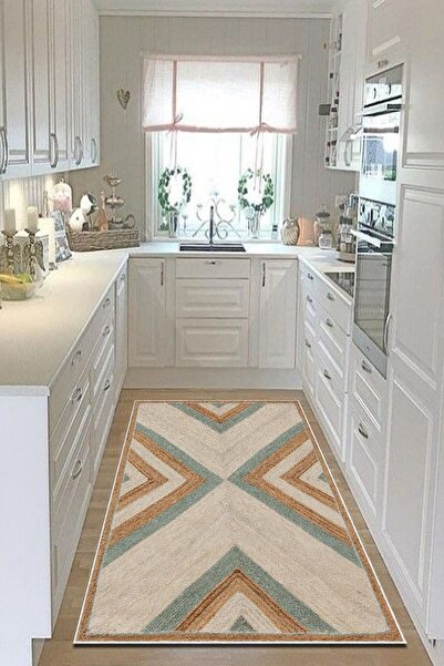 PINKIE HOME Dijital Baskılı Kaymaz Taban Makinede Yıkanabilir Hasır Görünümlü...