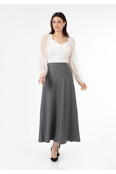 G-Line GrayMaxiLength A-line Zippered Classic Skirt