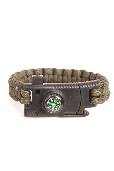 evasist Paracord Survival - صافرة إطفاء مع سوار وسكين وبوصلة ومغنيسيوم