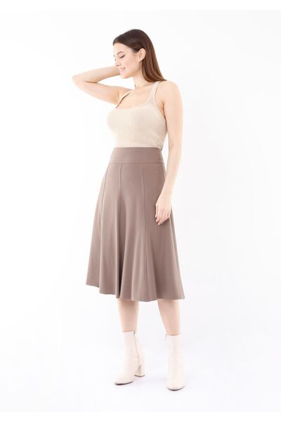 G-Line لون المنك ألف خط تنورة ميدي كيلو