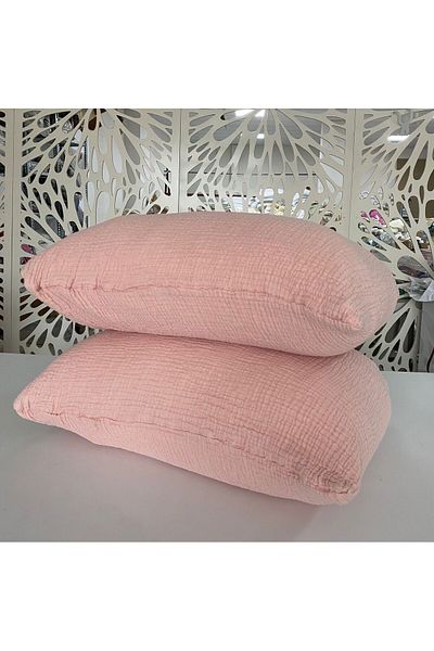 YASEMİNİNEVİ Powder Color Muslin Pillow Case