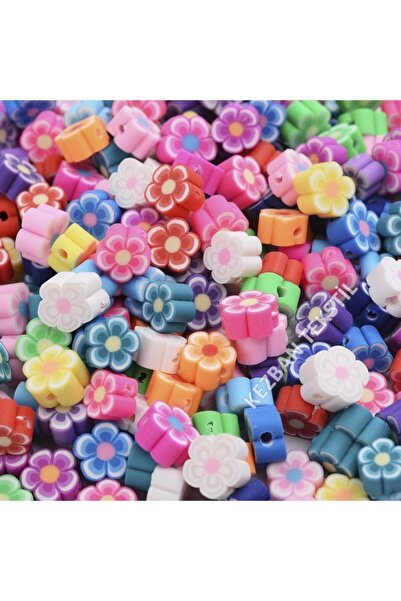 Kezban Tekstil 25 قطعة من خرز بوليمر كلاي فيمو مختلط الألوان على شكل زهرة، صن...